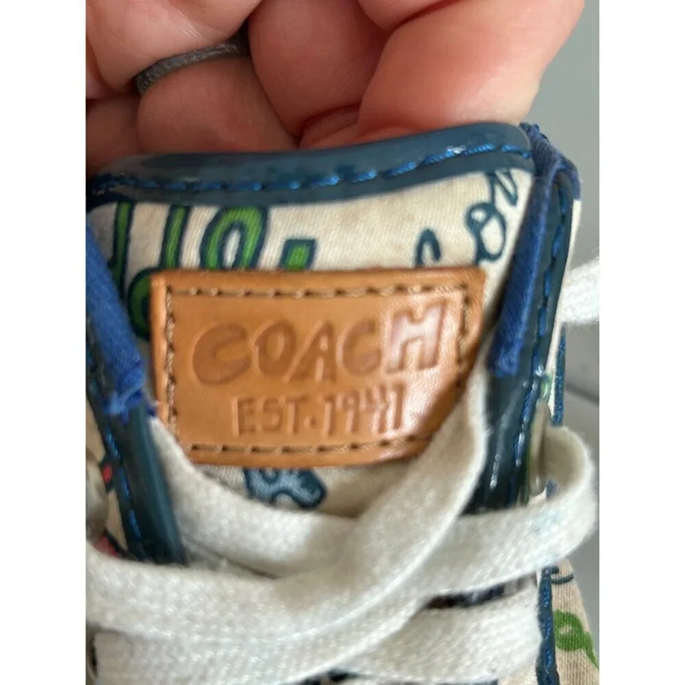 Coach Leatherware‎ Womens Multicolor Poppy Barrett Lace-Up Sneakers Size 5.5B